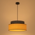 Lámpara colgante BOHO 1xE27/60W/230V diá. 40 cm negro/ratán