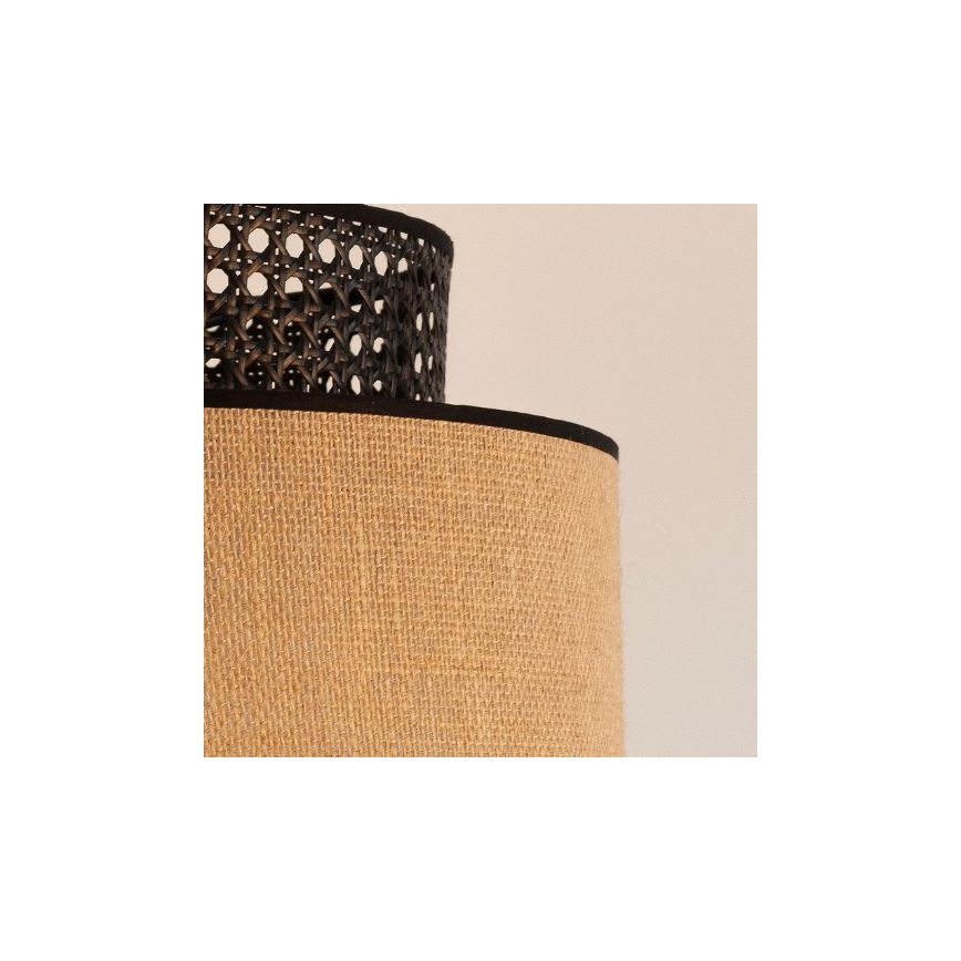 Lámpara colgante BOHO 1xE27/60W/230V diá. 40 cm negro/ratán