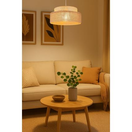 Lámpara colgante BOHO 1xE27/60W/230V diá. 40 cm ratán