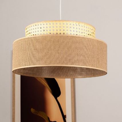 Lámpara colgante BOHO 1xE27/60W/230V diá. 40 cm ratán
