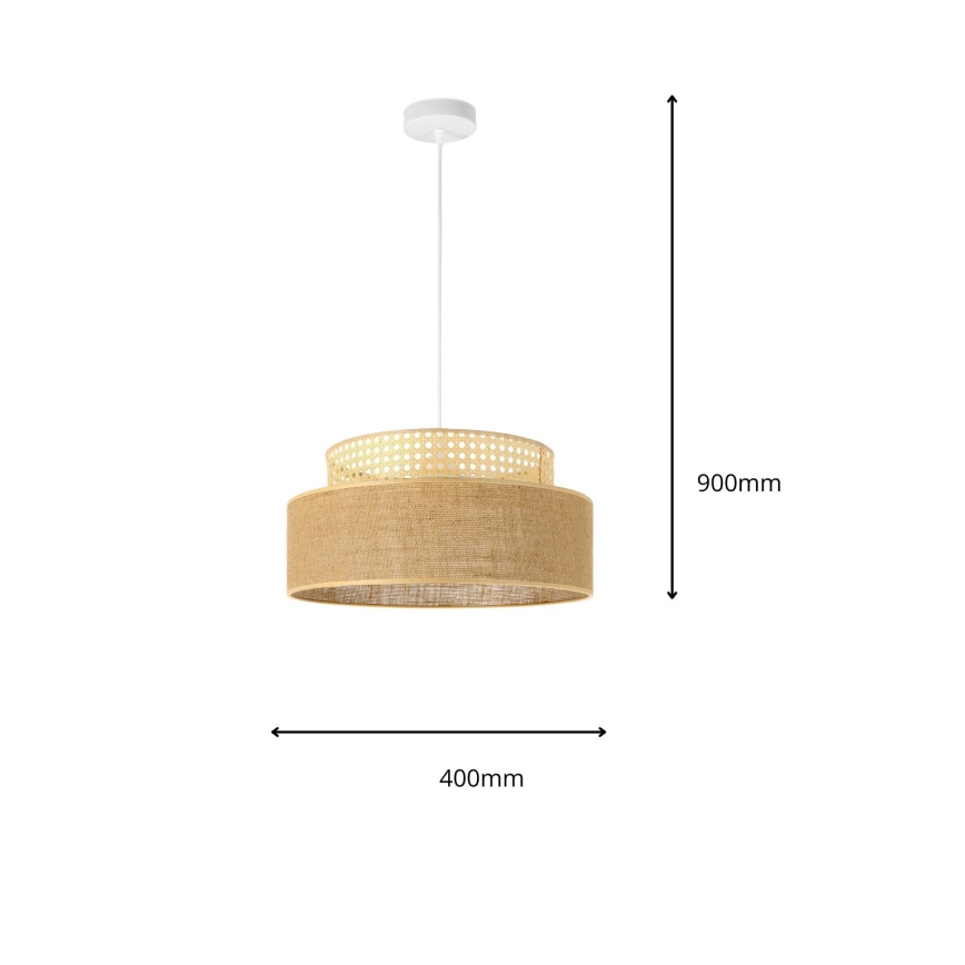 Lámpara colgante BOHO 1xE27/60W/230V diá. 40 cm ratán