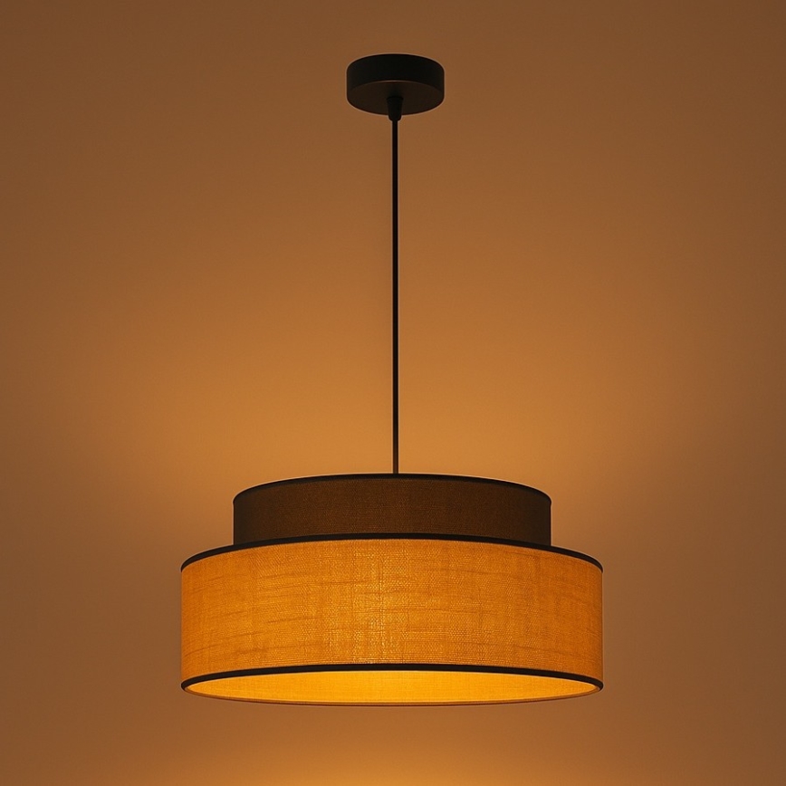 Lámpara colgante BOHO 1xE27/60W/230V marrón/beige