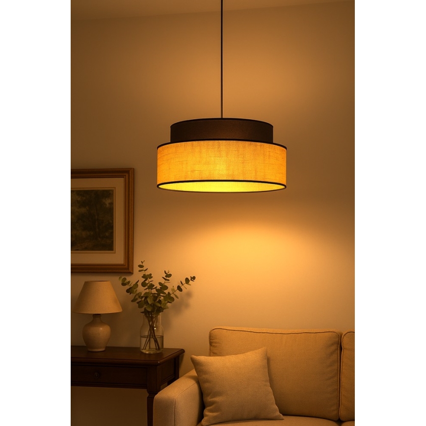Lámpara colgante BOHO 1xE27/60W/230V marrón/beige