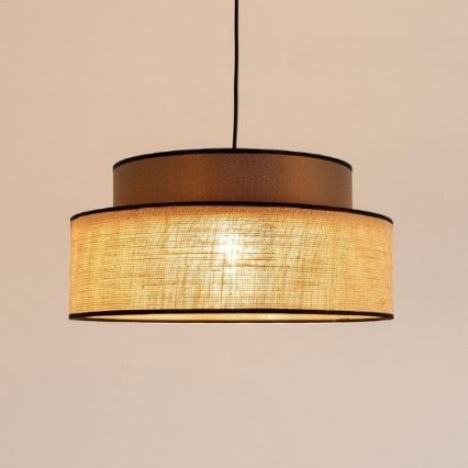 Lámpara colgante BOHO 1xE27/60W/230V marrón/beige