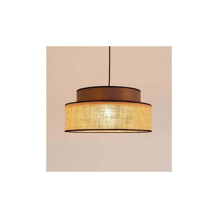 Lámpara colgante BOHO 1xE27/60W/230V marrón/beige