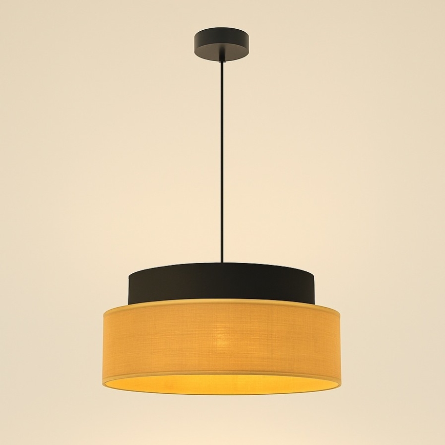 Lámpara colgante BOHO 1xE27/60W/230V negro/beige