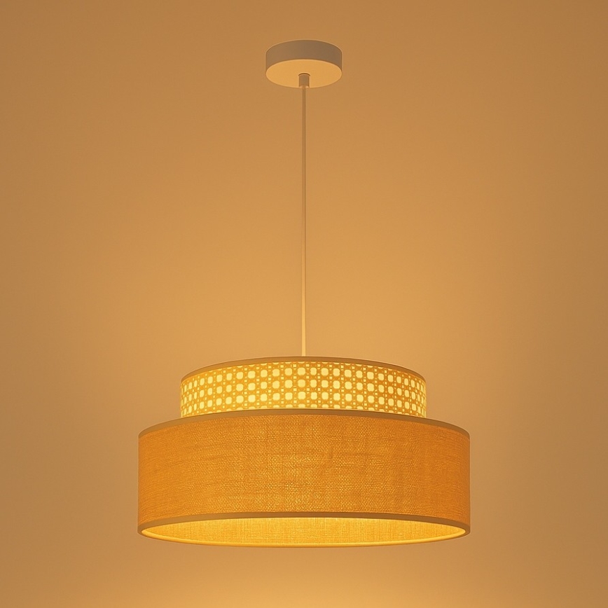 Lámpara colgante BOHO 1xE27/60W/230V ratán