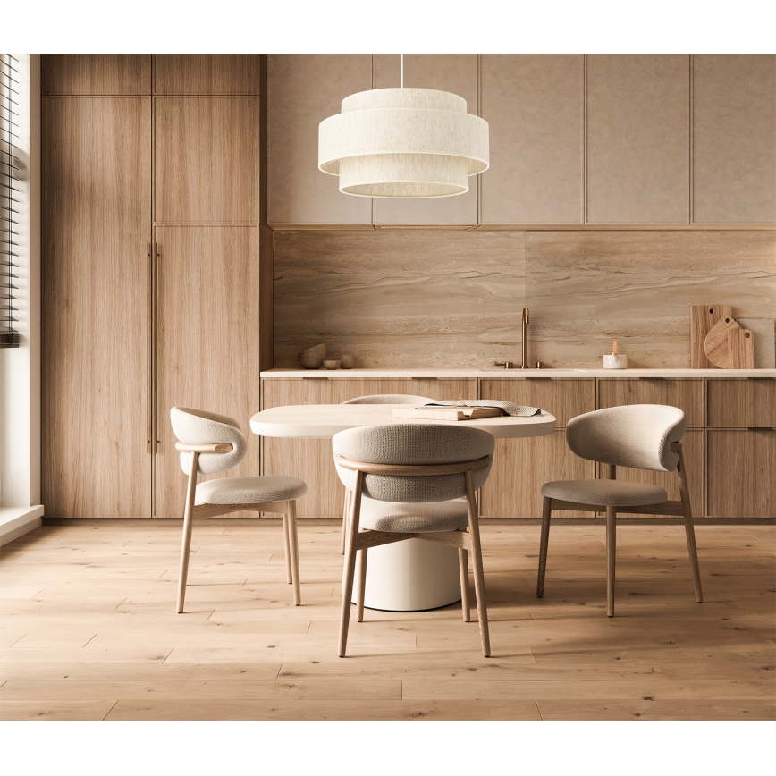 Lámpara colgante BOHO con cable 1xE27/60W/230V, diámetro 40 cm, blanco