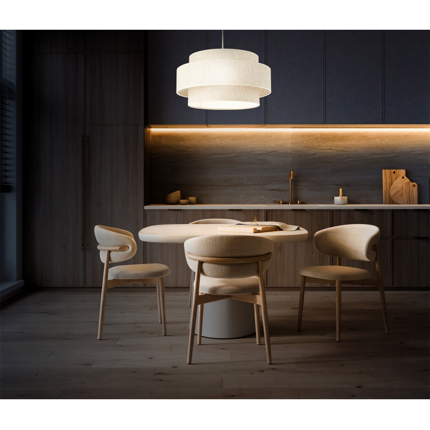 Lámpara colgante BOHO con cable 1xE27/60W/230V, diámetro 40 cm, blanco