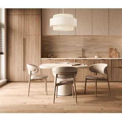 Lámpara colgante BOHO con cable 1xE27/60W/230V Ø 40 cm crema/yute