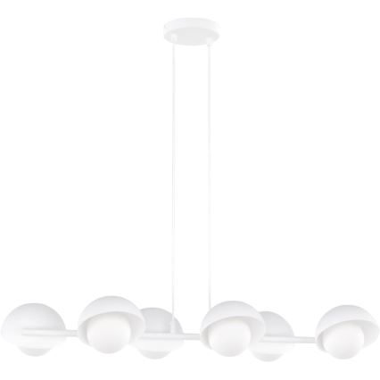 Lámpara colgante BOOM con cable 6xG9/8W/230V, blanca