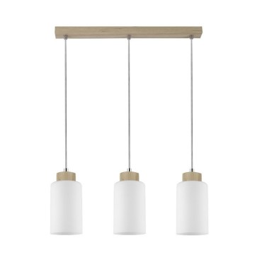Lámpara colgante BOSCO 3xE27/60W/230V abedul