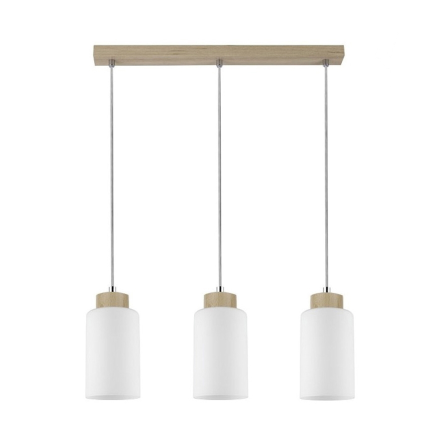 Lámpara colgante BOSCO 3xE27/60W/230V abedul