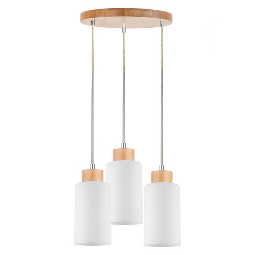Lámpara colgante BOSCO 3xE27/60W/230V abedul