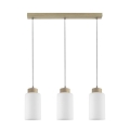 Lámpara colgante BOSCO 3xE27/60W/230V roble