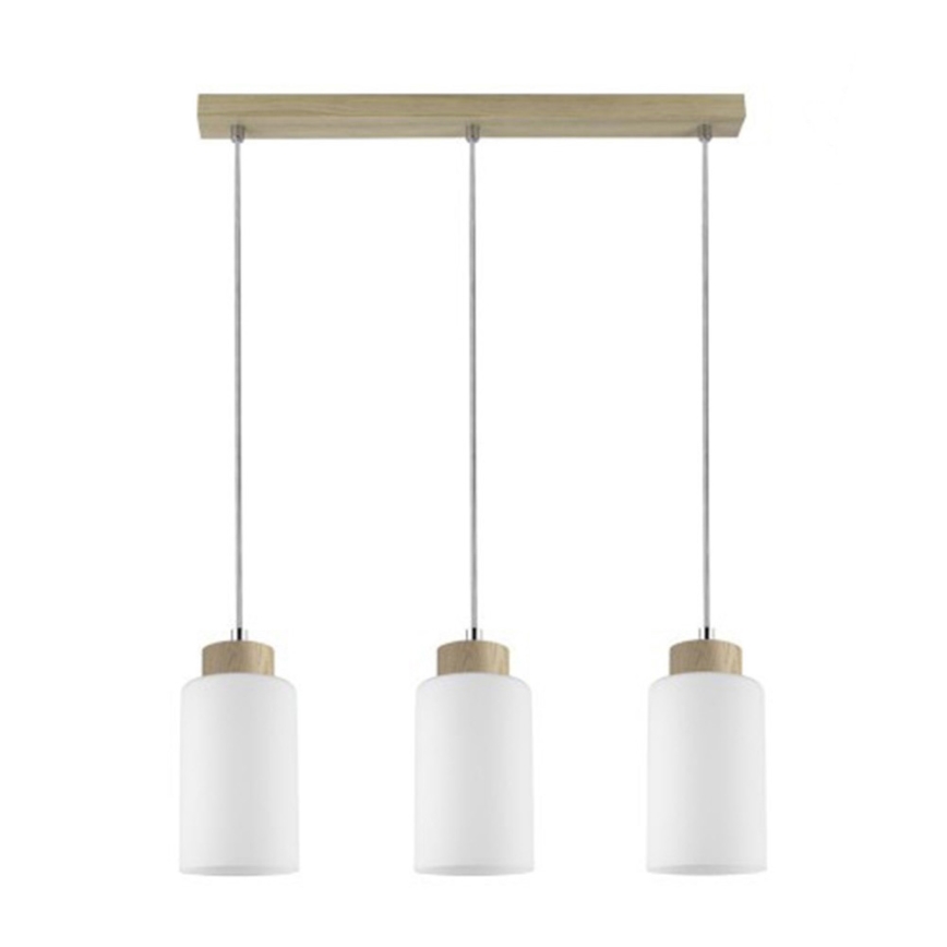 Lámpara colgante BOSCO 3xE27/60W/230V roble