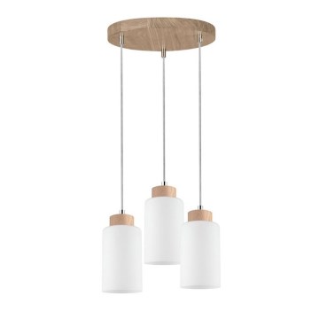 Lámpara colgante BOSCO 3xE27/60W/230V roble
