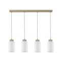 Lámpara colgante BOSCO 4xE27/60W/230V abedul