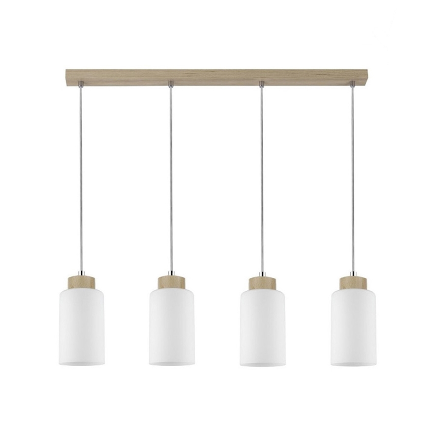 Lámpara colgante BOSCO 4xE27/60W/230V abedul