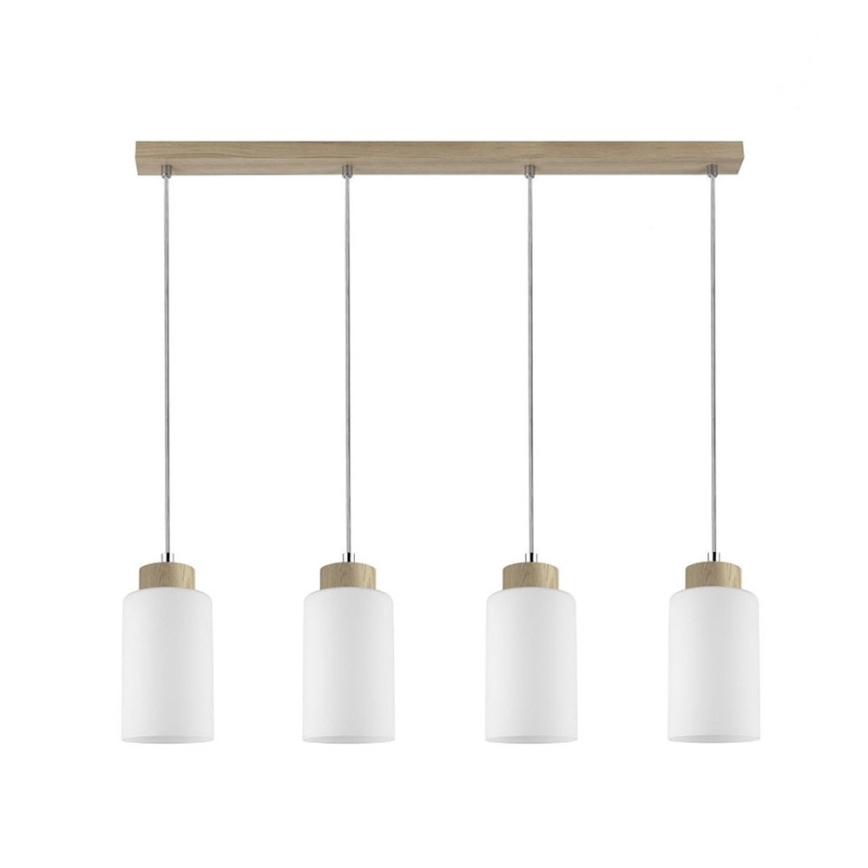 Lámpara colgante BOSCO 4xE27/60W/230V roble
