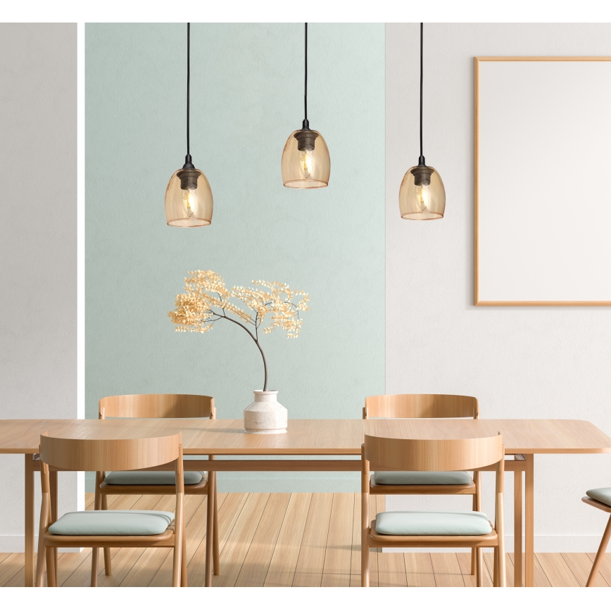 Lámpara colgante BRILLANT 3xE27/15W/230V beige