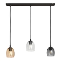 Lámpara colgante BRILLANT 3xE27/15W/230V beige/transparente/gris