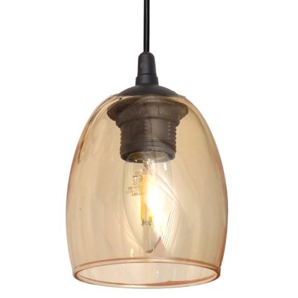 Lámpara colgante BRILLANT 3xE27/15W/230V beige/transparente/gris