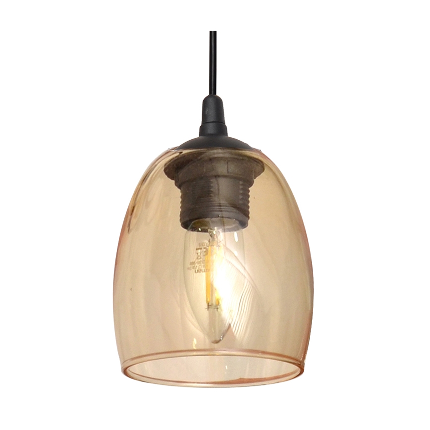 Lámpara colgante BRILLANT 3xE27/15W/230V beige/transparente/gris