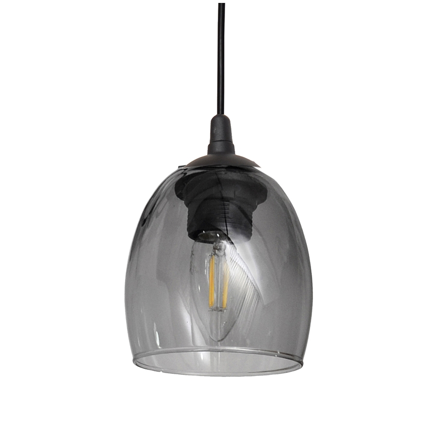 Lámpara colgante BRILLANT 3xE27/15W/230V gris
