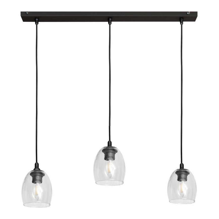 Lámpara colgante BRILLANT 3xE27/15W/230V transparente