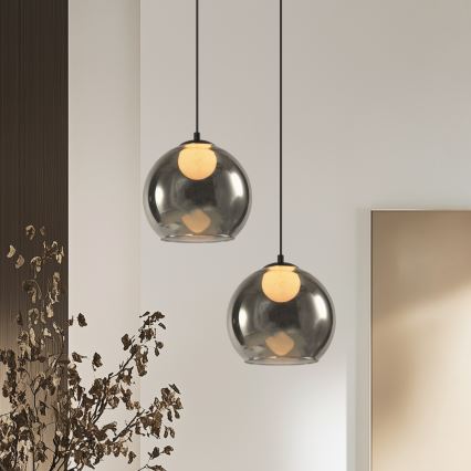 Lámpara colgante BRIN 1xG9/15W/230V negro ahumado