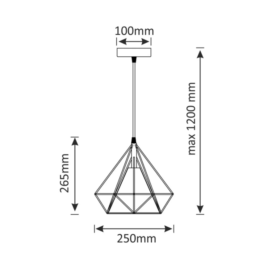 Lámpara colgante BROXTON 1xE27/20W/230V