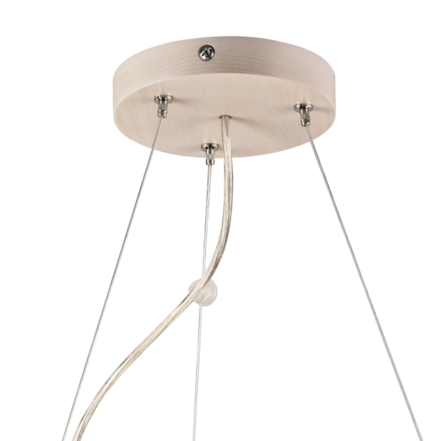 Lámpara colgante con cable 3xE27/60W/230V ? 47 cm pino