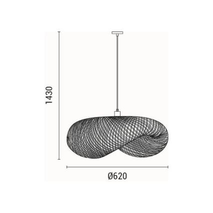 Lámpara colgante CALYPSO 1xE27/15W/230V bambú