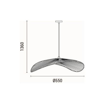 Lámpara colgante CALYPSO 1xE27/15W/230V diá. 55 cm bambú
