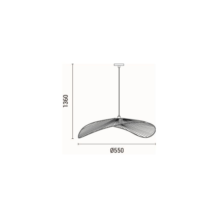 Lámpara colgante CALYPSO 1xE27/15W/230V diá. 55 cm bambú