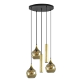 Lámpara colgante CALYPSO 2xGU10/60W/230V + 3xE27/60W negro/dorado