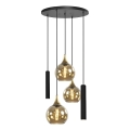 Lámpara colgante CALYPSO 2xGU10/60W/230V + 3xE27/60W negro/dorado