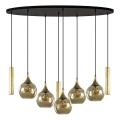 Lámpara colgante CALYPSO 3xGU10/60W/230V + 5xE27/60W negro/dorado
