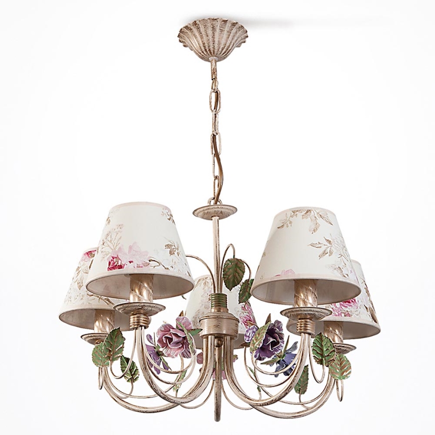 Lámpara colgante CAMELLIA 5XE14/40W/230V 47 cm