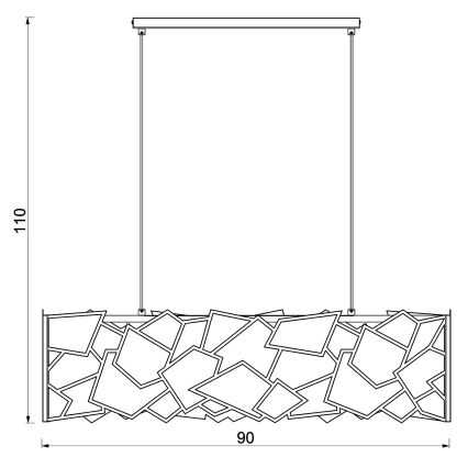 Lámpara colgante CAMO 4xE27/15W/230V negro