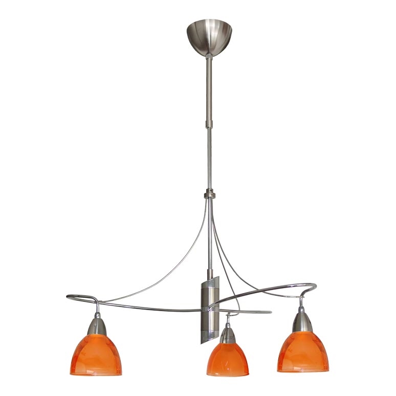 Lámpara colgante CARRAT cromo mate/cromo/naranja