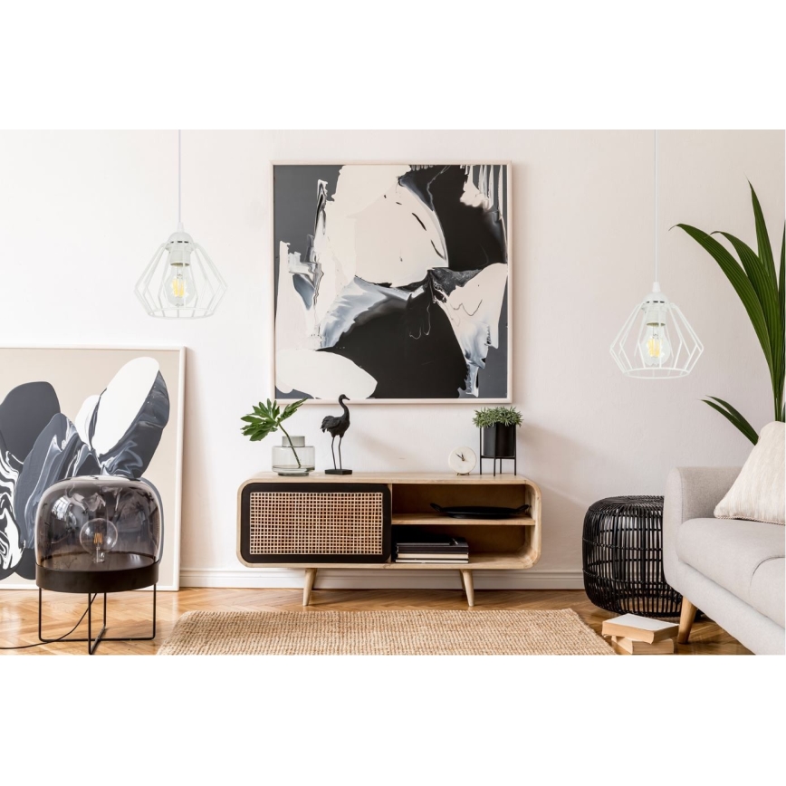 Lámpara colgante CEED 1xE27/60W/230V blanco