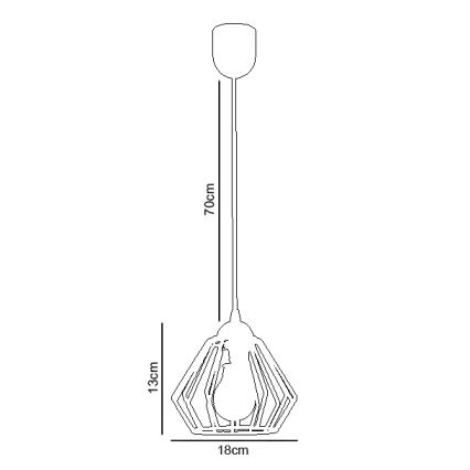 Lámpara colgante CEED 1xE27/60W/230V gris