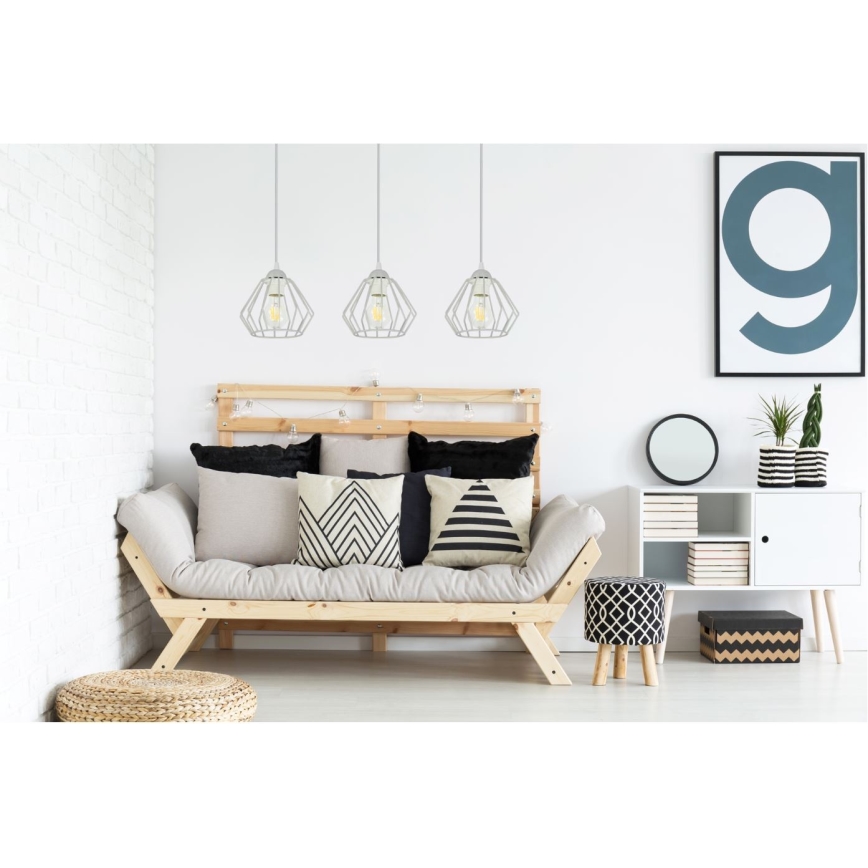 Lámpara colgante CEED 3xE27/60W/230V gris