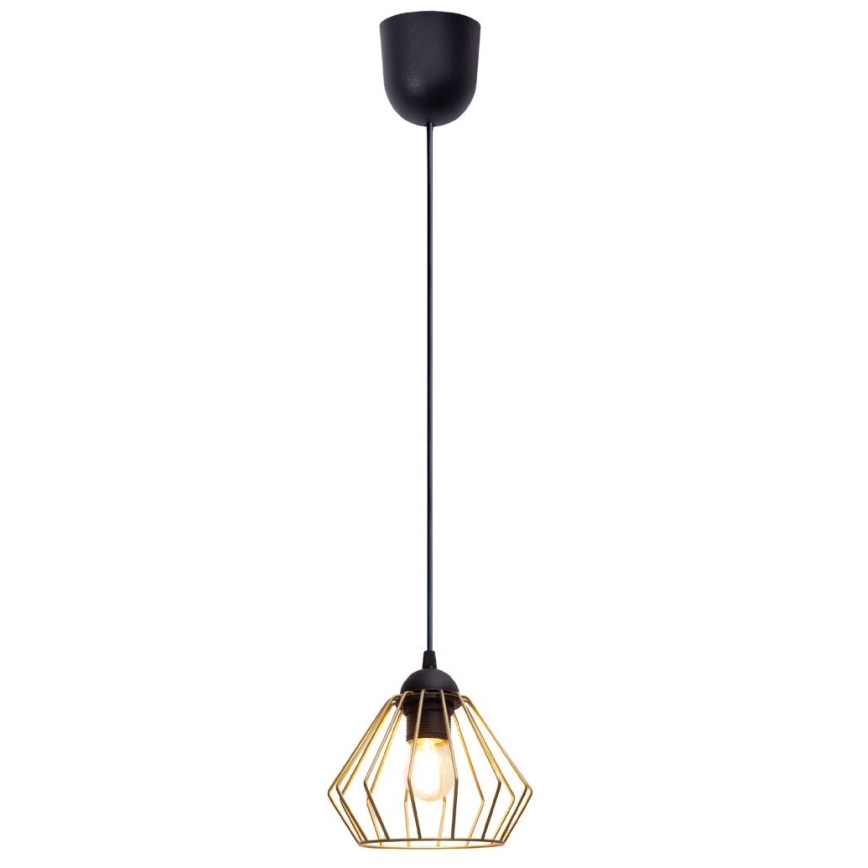 Lámpara colgante CEED GOLD 1xE27/60W/230V diá. 17,5 cm negro/dorado