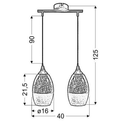 Lámpara colgante CELIA 2xE27/60W/230V