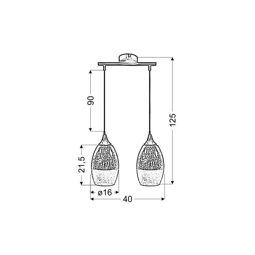 Lámpara colgante CELIA 2xE27/60W/230V