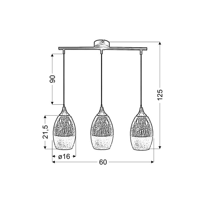 Lámpara colgante CELIA 3xE27/60W/230V