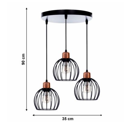 Lámpara colgante CELTA 3xE27/40W/230V